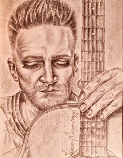 Breathe - Paul Neitsov and his guitar. Graphite pencil